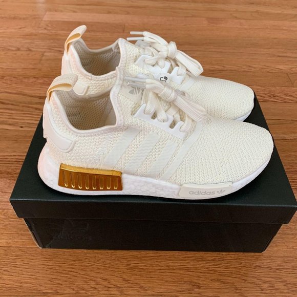 nmd white and gold